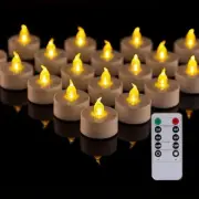 LED Tea Light Remote Control Candle,Flickering 12pcs warm yellow Remote