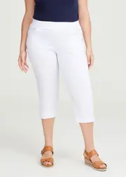 [Taking Shape] Taking Shape Editorial Crop Pant Size 14 in White, Cotton - Plus Size Women's Bottoms White