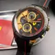 FERRARI手錶, 男錶 46mm 黑圓形精鋼錶殼 黑金色三眼, 中三針顯示, 運動錶面款 FE00042