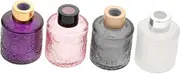 MUCKLILY 4Pcs Bottles Embossed Perfume Container for Bedroom Decor Elegant Dry Flower Holder Stylish Scent Diffuser for and Meditation Use