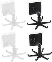 DECHOUS 4pcs Rotating Kitchen Utensil Holder Multi Purpose Wall Mounted Storage Rack for Spatulas Spoons and Kitchen Tools Practical and Easy to Install with Hooks Black and White
