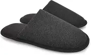 [ofoot] Men's Organic Cotton Cozy Indoor Slippers, Memory Foam House Flat,Washable Slip on Home Shoes