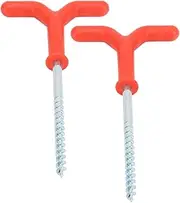 Ice Fishing Rod Holders Deep Thread Ice Drill Augers V Shaped 90 Degree Handle for Winter Fishing 2pcs
