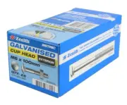 Zenith CUP HEAD BOLTS & NUTS 25Pcs Hot Dipped Galvanised- M6x100mm Or M8x40mm