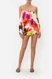 DROP SHOULDER PLAYSUIT PRETTY AS A POPPY