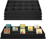 4 Pack Card Sorting Tray Black Sports Card Sorting and Dealer Tray Display Playi