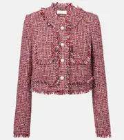 [Safiyaa] Safiyaa Wool-blend tweed jacket AU 20 red