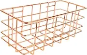 KICHOUSE Multi-use Iron Basket Makeup Organizer Tray for Vanity Rose Gold Desktop Storage Basket for Cosmetics