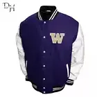 New Washington Huskies Graduate Varsity Jacket | Purple & White Letterman Bomber