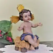 Baby Jesus Removable Cradle Manger 7 inch Lays Down or Sits Up