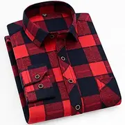 Men's Dress Shirt Flannel Shirt Plaid Shirt Collared Shirt Button Up Shirt Tartan Wedding Outdoor Black White Wine Red Long Sleeve Turndown Fall Winter Clothin