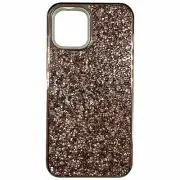 For Apple iPhone 12 Pro Max 6.7 Inch Screen Case Phone Pink Stone Shiny Cover