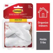 3M Command Large Plastic Hook (Pack of 6)