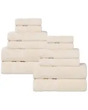 Superior Venice Zero Twist Cotton Medium Weight Soft Absorbent 12pc Towel Set