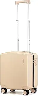 [Hanke] 16 Inch Underseat Carry On Luggage with Wheels Light Weight Luggage Hard Shell Suitcases Small Carry On Bag for Airplanes Mini Suicase Travel Rolling Luggage(Cuba Sand)