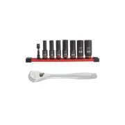 Milwaukee Ratchet/Socket Set 3/8" Drive Impact Duty Deep Low Profile (9-Piece)