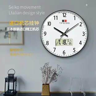 日本進口精工機芯鐘表掛鐘客廳時鐘家用時尚掛墻輕奢靜音大氣臥室