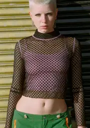[dELiA*s by Dolls Kill] Don't Know Yet Mesh Crop Top