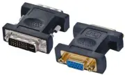 24+5 Way DVI Plug to 15 way VGA Socket Adaptor, Gold Plated Contacts