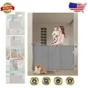 Upgrade Your Safety: 71" Retractable Mesh Gate for Babies & Pets - Easy Install