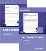 Sales Order Book 2 Pack, 2 Part Carbonless Invoices, White/Canary, 5-9/16 X 8-3/