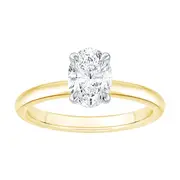 1.50ct Laboratory Grown Diamond Oval Cut Solitaire Ring in 18kt Yellow Gold and 18kt White Gold