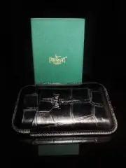 Pheasant Black Croc Embossed Leather Cigar Case NIB
