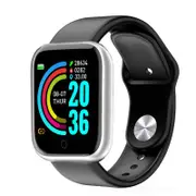 Y68 Smart Watch Bluetooth Fitness Tracker Sports Watch Heart Rate Monitor Blood Pressure Smart Bracelet for Android IOS - Silver Black