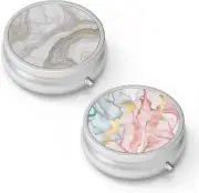 Pill Box 3 Compartment Medicine Pill Case,Portable Pill Box for Pocket 2 pcs