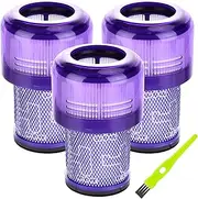 Hepa Filter for Dyson V12 Detect Slim Absolute Extra Washable Pack of 3 V12 Filter Replacement Filter Accessories for Dyson Slim Vacuum Cleaner Replace # 971517-01