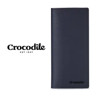 【Crocodile】鱷魚皮件 真皮皮夾 17卡 拉鍊 長夾-0103-10401-黑藍兩色-原廠公司貨(維也納Wien系列)