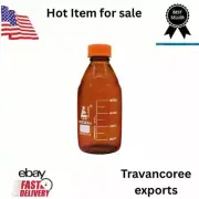 Eisco Labs 1000ml Amber Reagent Bottle, Graduated - Borosilicate Glass