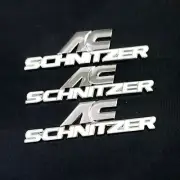 3x Chrome Silver AC SCHNITZER White Metal Decal Sticker Badge Emblem Power Turbo (for: MG)