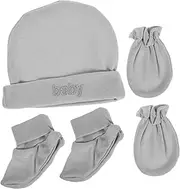 [WOFASHPURET] Hat Gloves Newborn Hat Boy Suits Newborn Sock Hat Gloves Gloves Hand Covers Hats Kit Hats for Cotton Pink