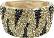 [Gypsy Jewels] Large Wide Rhinestone Statement Hinged Bangle Bracelet