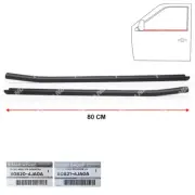 Pair Outer Door Window Rubber Seal Belt For Nissan Navara NP300 D23 2015 - 2022 (for: Nissan)