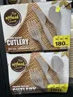 Applaud 180pc Disposable Reusable Cutlery, Premium Quality, F/Post Knives, Forks