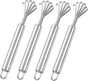 Alipis 4pcs Stainless Steel Coconut Meat Scrapers Remover Versatile Kitchen Tools for Shredding Vegetables Fruits Meat Manual Grater for Home Cooking