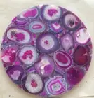15" Natural Pink Agate Corner side table semi precious stones Work Handmade