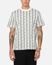 [Lacoste] Lacoste Monogram T-shirt Black/white - Size XL XL Black/White