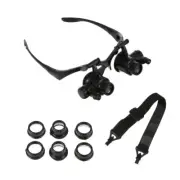 Head Mounted Magnifying Glass Head-mounted LED Light Work Repair Tool Glasses