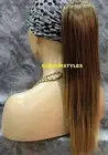 Straight Brown Blonde Mix Ponytail Hair Piece Extension Drawstring #24BT18 NWT