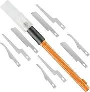 Mini Hand Saw Ergonomic Non-slip Hobby Shave Saw Hand-held Exquisite Model Craft Tool with 9 Blades for Carving Pruning Gardening Cutting Branch PoUYWH(+New saw blade,Picture color)