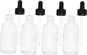 Baluue 4pcs Dropper Bottles Reusable Leak Essential Oil Containers Transparent Bottles for Perfume Liquid Storage Travel Use
