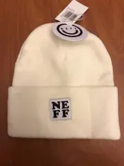 Neff Lawrence Fold white beanie, unisex, new with tags