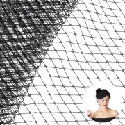 FINGERINSPIRE 2.2Yards Veil Netting Fabrics 10Inch/25cm Wide Black Bridal Wed...