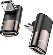 MOGOOD 90 Degree Adapter, C Male to C Female USB C Extender Adapter Type-C Data Transmission PD100W fastcharging and 8K@60Hz Video Pass Through，for steam Deck Accessories and More Type C Devices