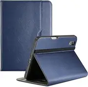 ProCase Cover for iPad mini 7th 8.3 Inch, Leather Stand Folio Case for 2024 iPad mini 7th Generation with Multiple Viewing Angles, Auto Sleep/Wake, Document Card Pocket -Navy