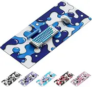 Kraken Keyboards DRIP XXL Blue & White Gaming Mouse Pad - Professional Artisan Blue Cotton Candy Mouse Pad - Gaming Desk Mat - 36" x 16" Thick Extended XXL Long Gaming Mouse Pad (ICE)