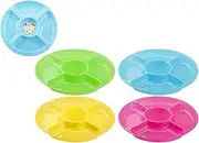 PMS 834051 Assorted Round Party Chip N Dip Platter-1 Pack, Plastic